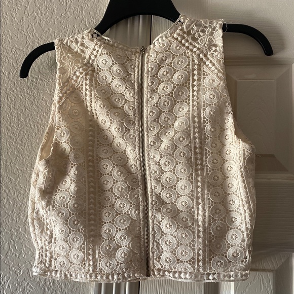 Abercrombie & Fitch Cream Embellished Crop Blouse - Picture 5 of 5